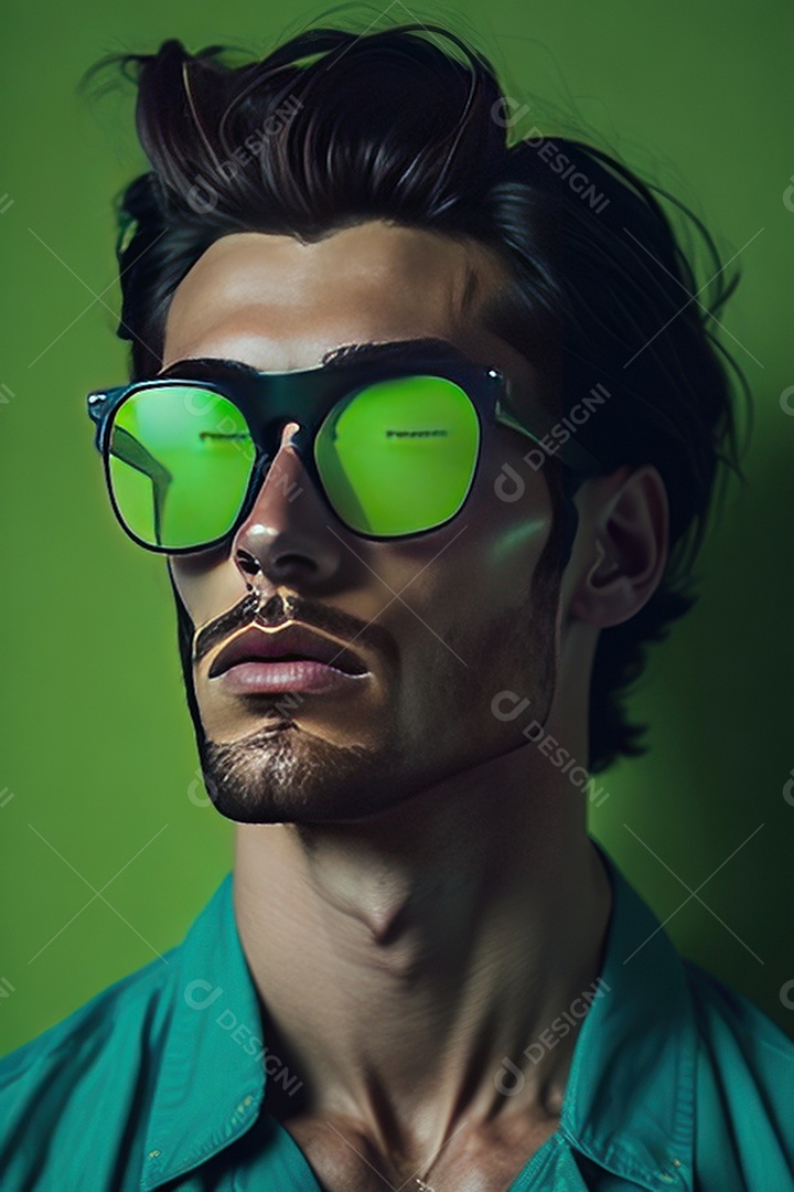 Imagem realista de homem jovem sobre fundo isolado.