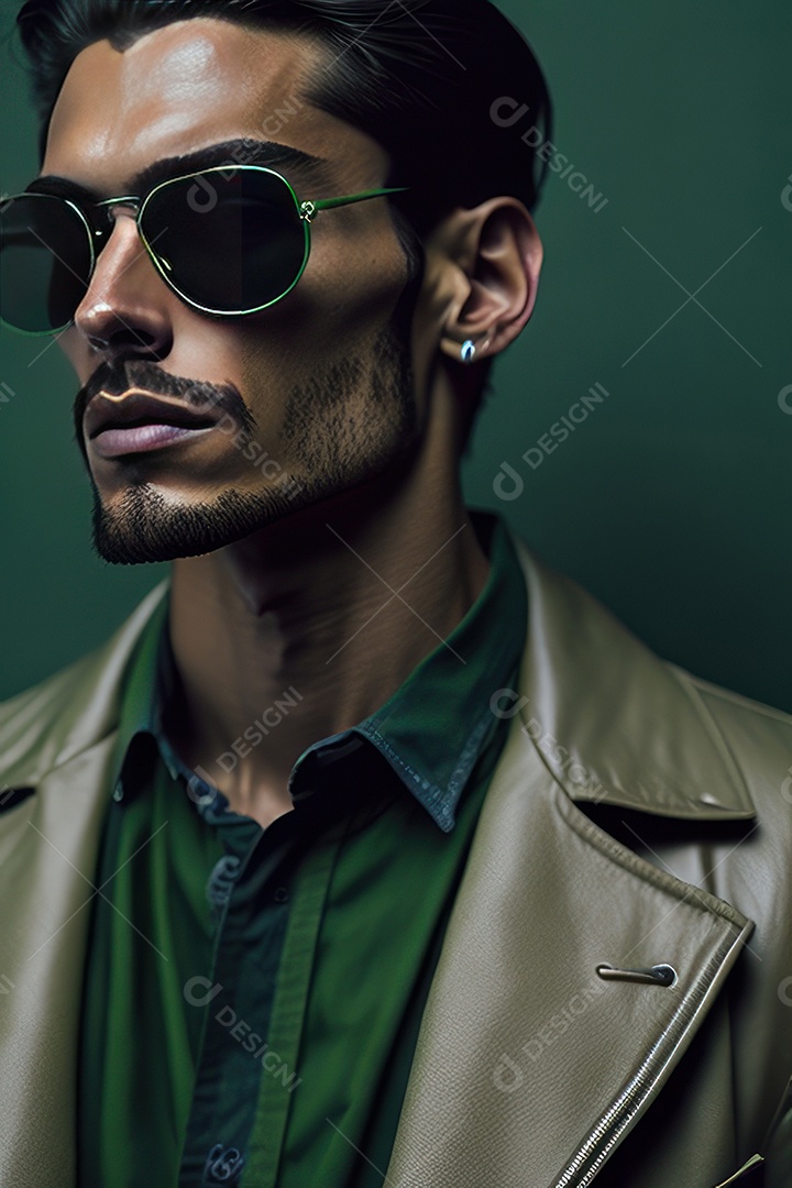 Imagem realista de homem jovem sobre fundo isolado.