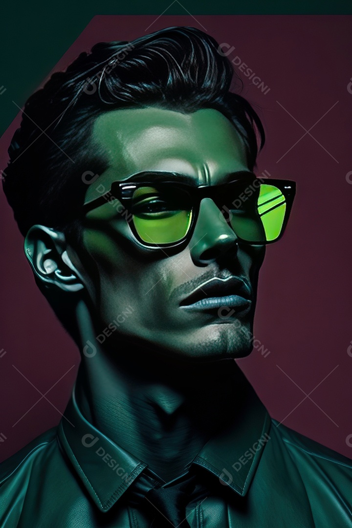 Imagem realista de homem jovem sobre fundo isolado.