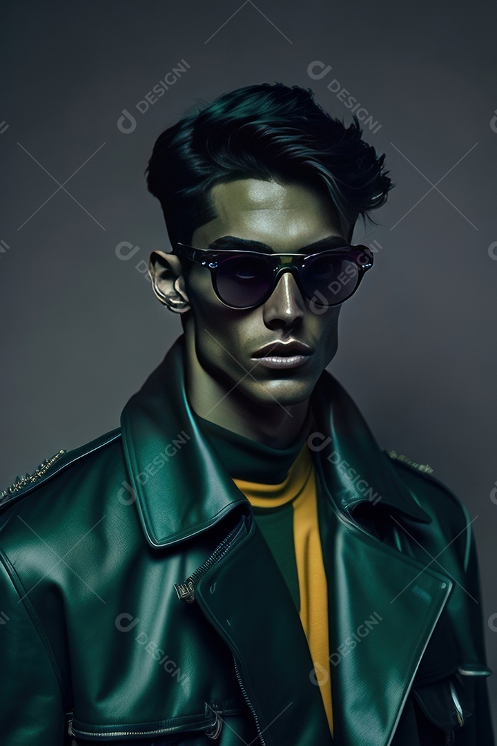 Imagem realista de homem jovem sobre fundo isolado.