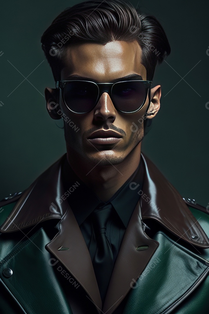 Imagem realista de homem jovem sobre fundo isolado.