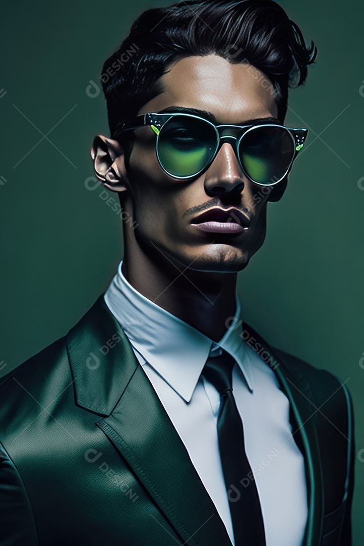 Imagem realista de homem jovem sobre fundo isolado.