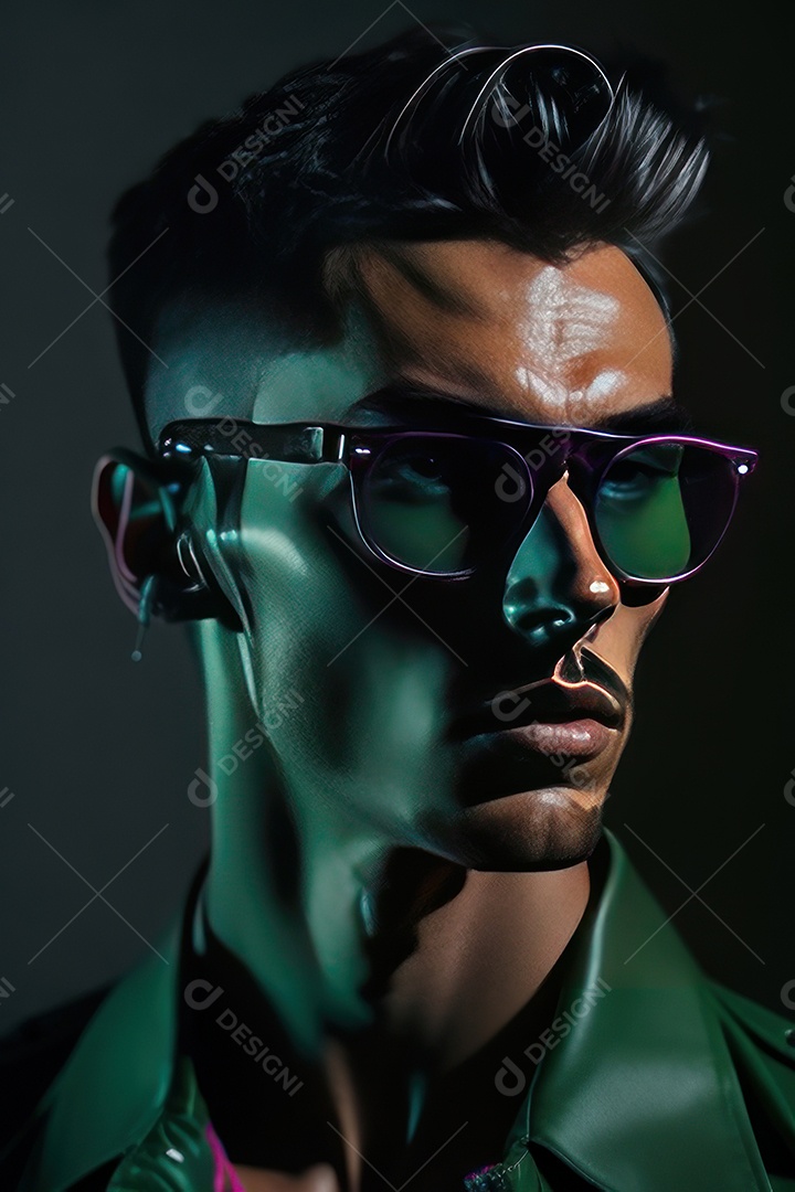 Imagem realista de homem jovem sobre fundo isolado.