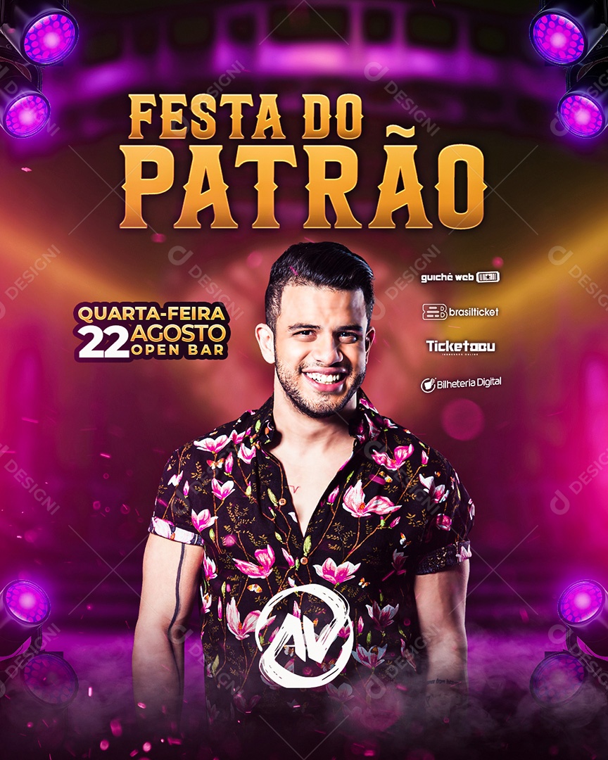 Festa do Patrão Flyer Social Media PSD Editável