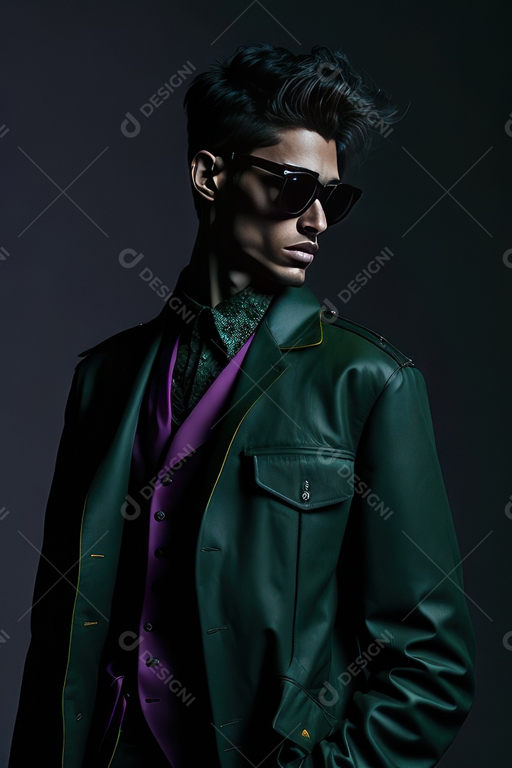 Imagem realista de homem jovem sobre fundo isolado.