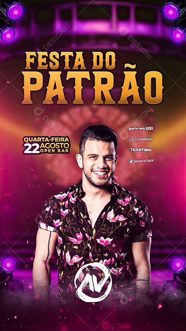Story Festa do Patrão Flyer Social Media PSD Editável
