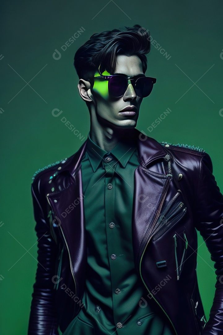 Imagem realista de homem jovem sobre fundo isolado.