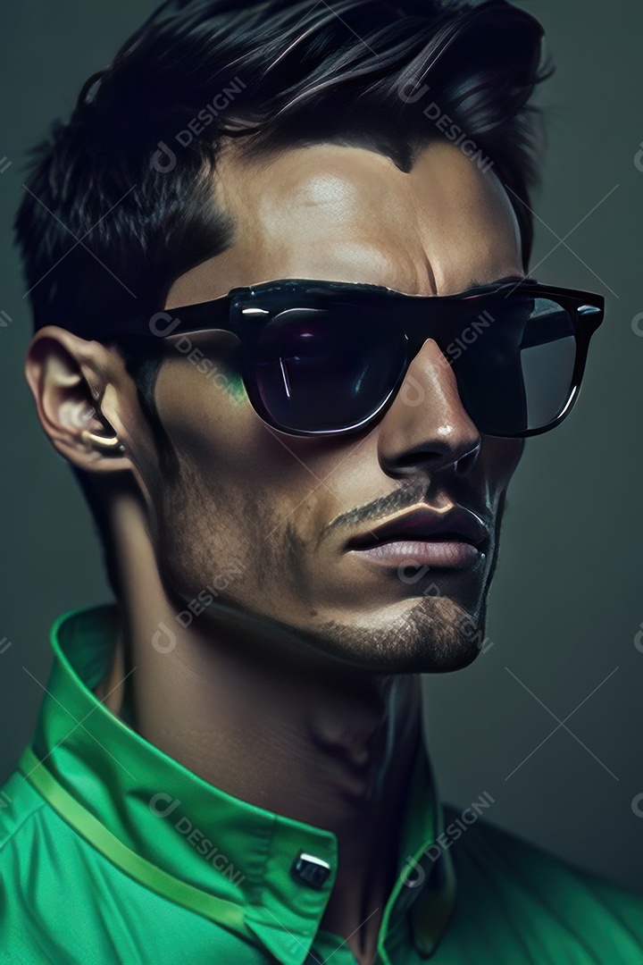 Imagem realista de homem jovem sobre fundo isolado.