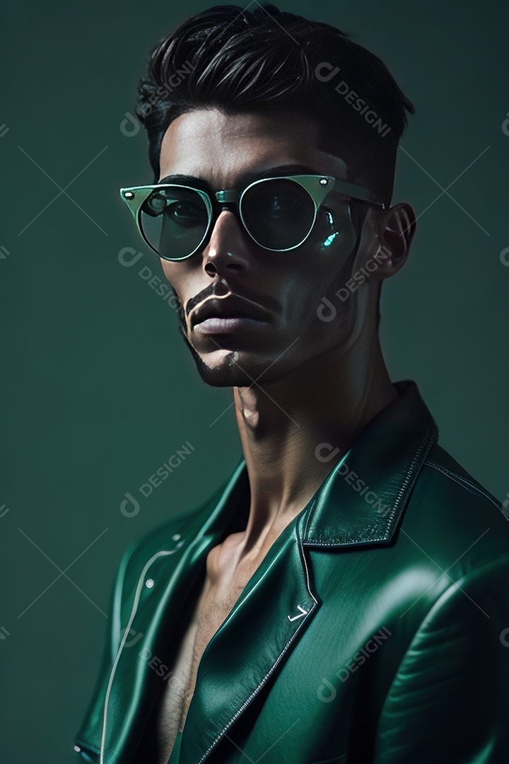 Imagem realista de homem jovem sobre fundo isolado.