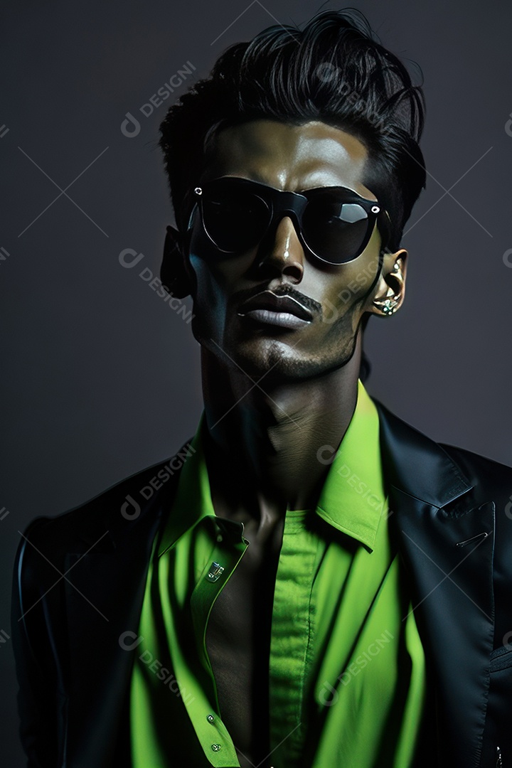 Imagem realista de homem jovem sobre fundo isolado.