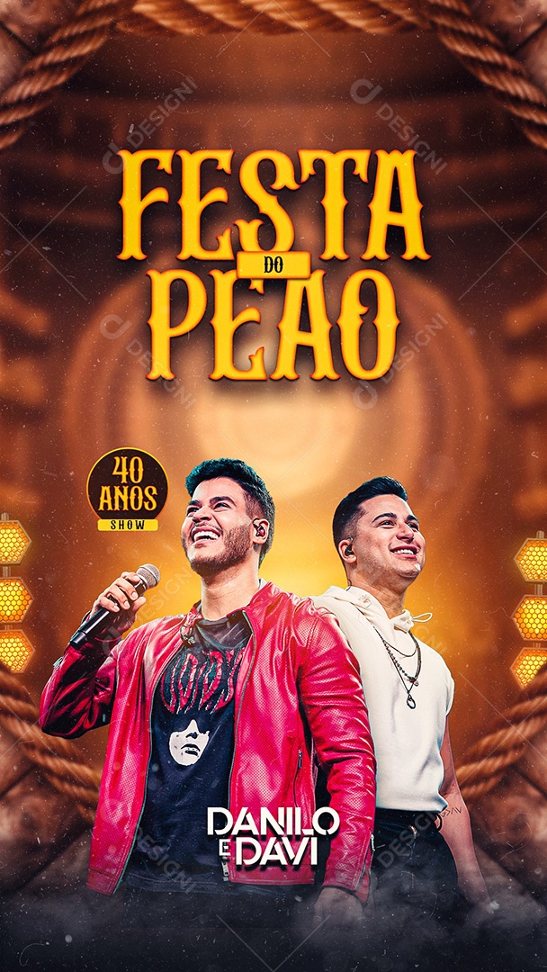 Story Festa do Peão Flyer Danilo e Davi Social Media PSD Editável