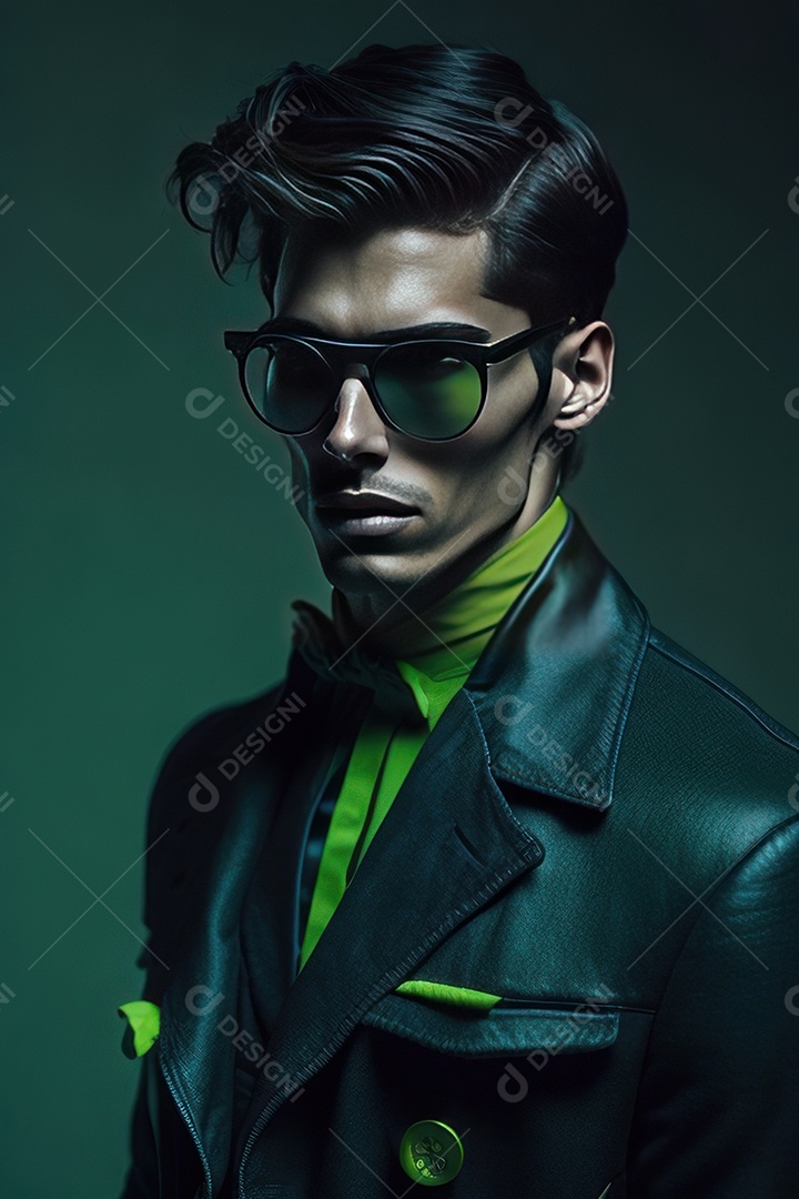 Imagem realista de homem jovem sobre fundo isolado.