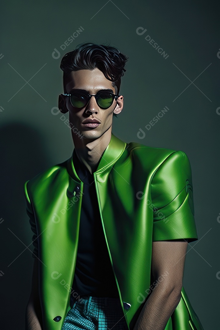 Imagem realista de homem jovem sobre fundo isolado.