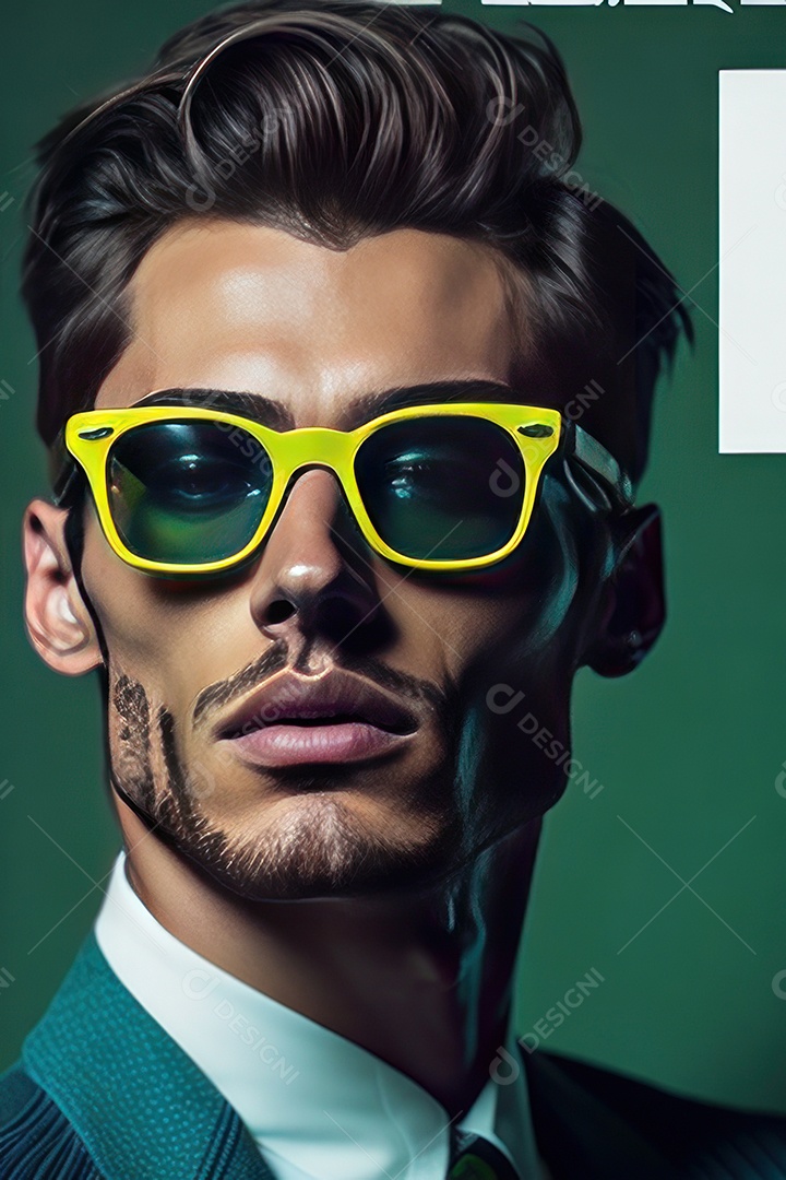 Imagem realista de homem jovem sobre fundo isolado.