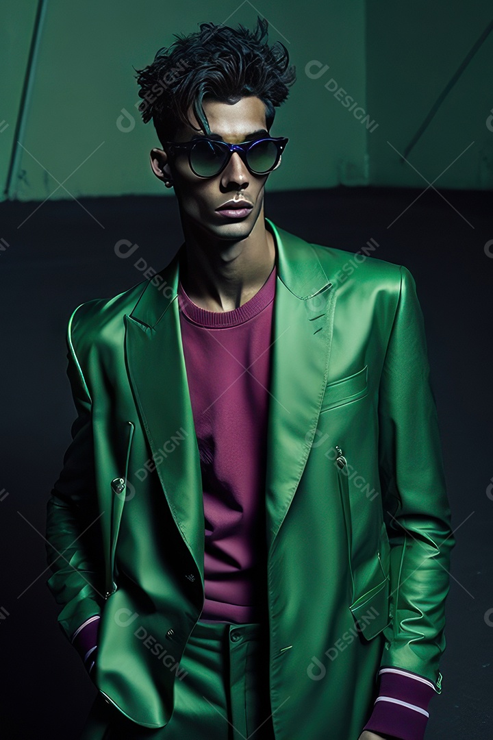 Imagem realista de homem jovem sobre fundo isolado.