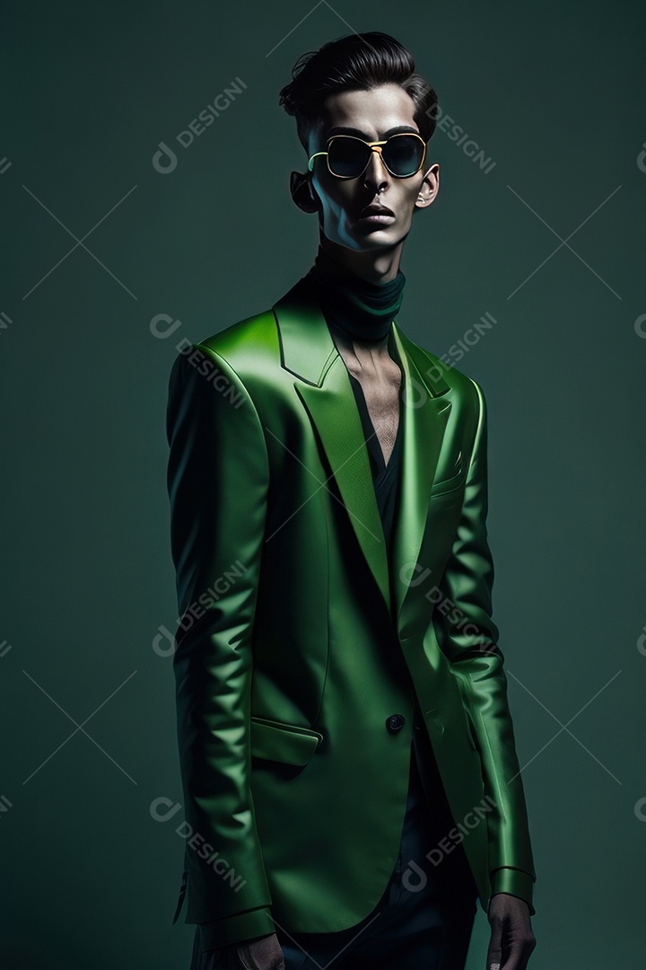 Imagem realista de homem jovem sobre fundo isolado.