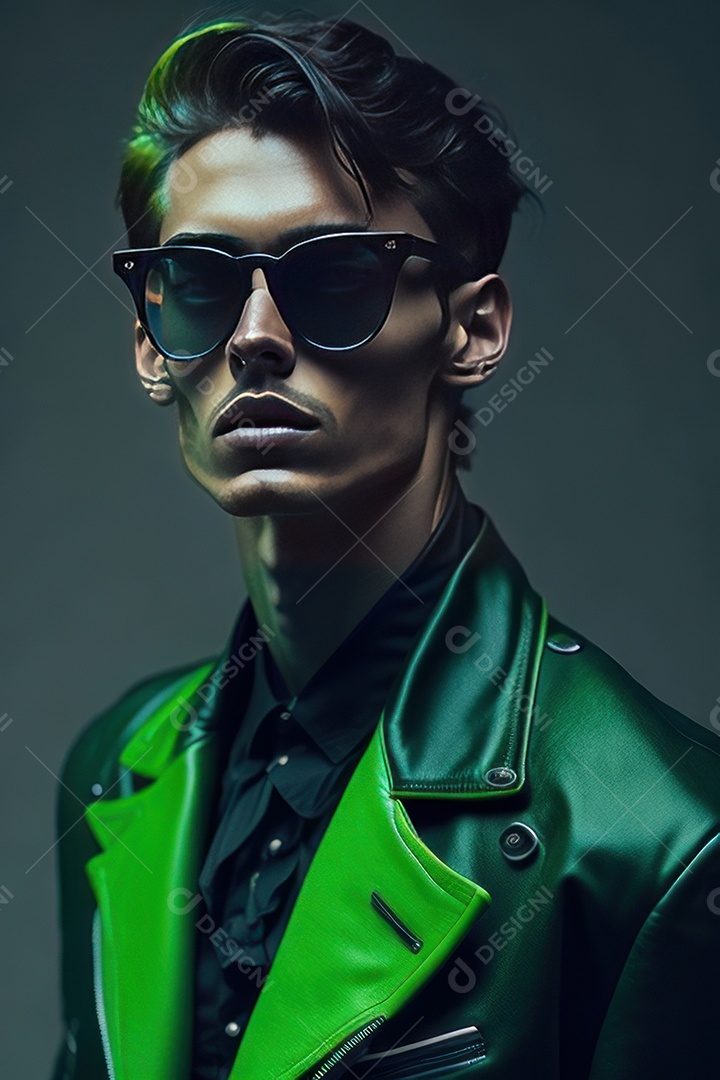 Imagem realista de homem jovem sobre fundo isolado.