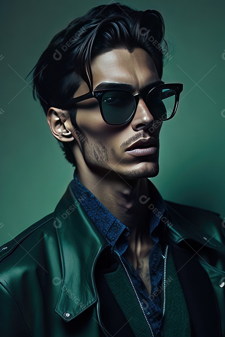 Imagem realista de homem jovem sobre fundo isolado.