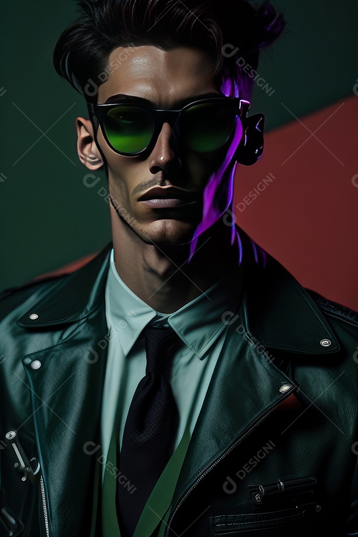 Imagem realista de homem jovem sobre fundo isolado.