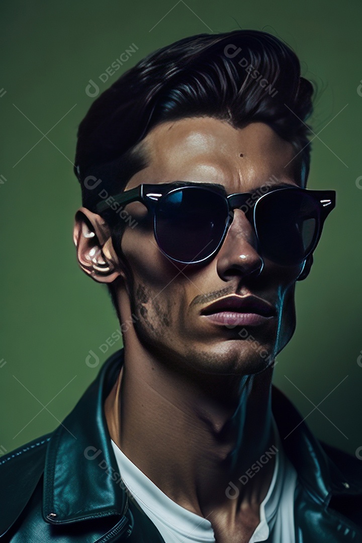 Imagem realista de homem jovem sobre fundo isolado.