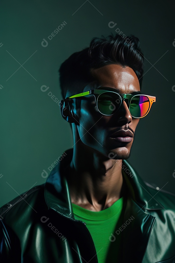 Imagem realista de homem jovem sobre fundo isolado.