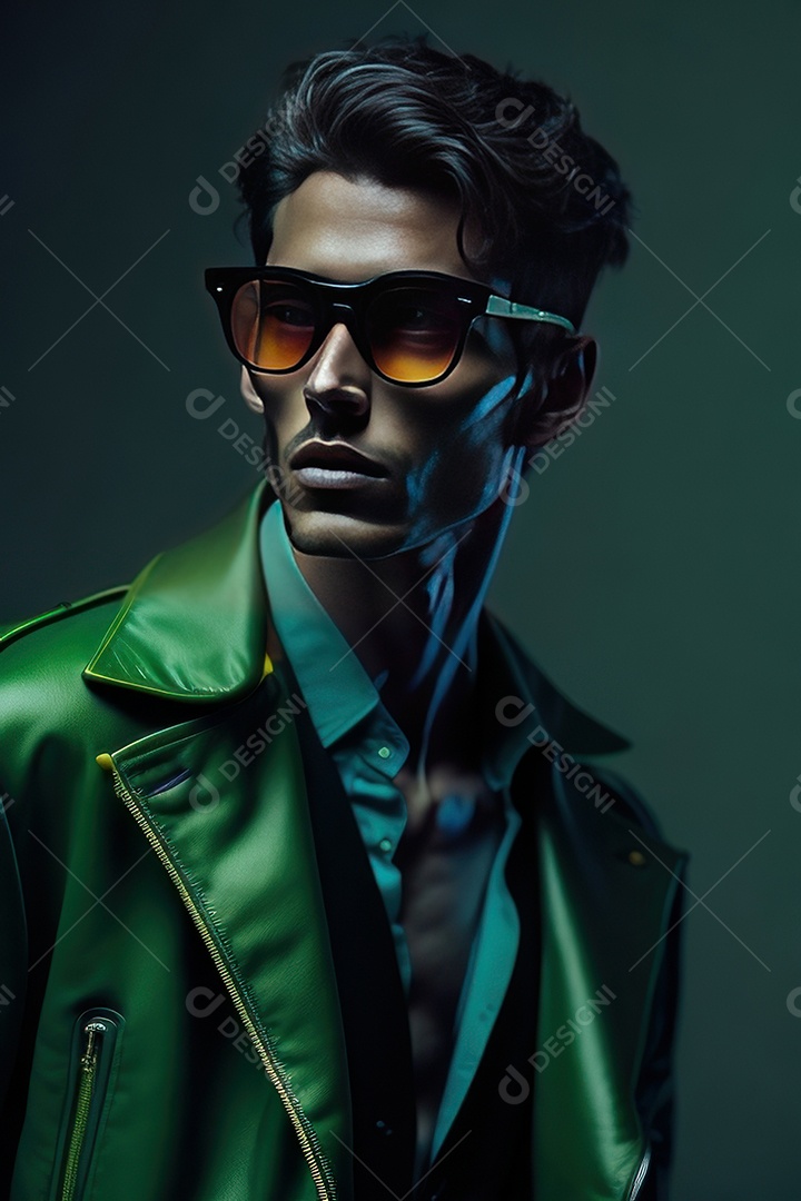 Imagem realista de homem jovem sobre fundo isolado.