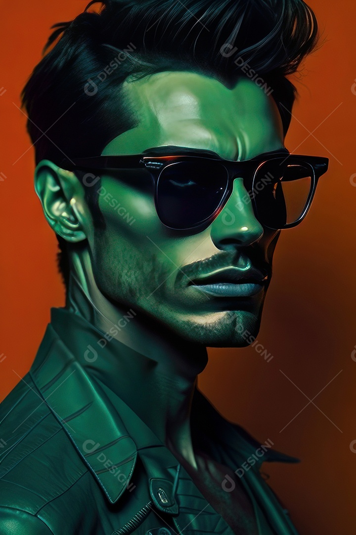 Imagem realista de homem jovem sobre fundo isolado.