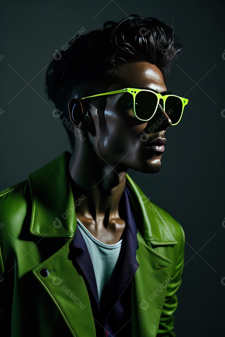 Imagem realista de homem jovem sobre fundo isolado.