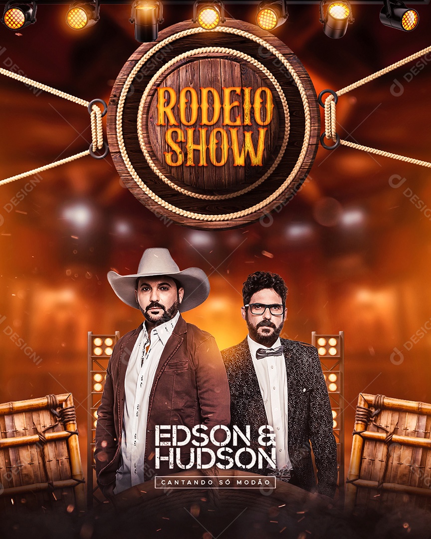 Rodeio Show Flyer Edson e Hudson Social Media PSD Editável