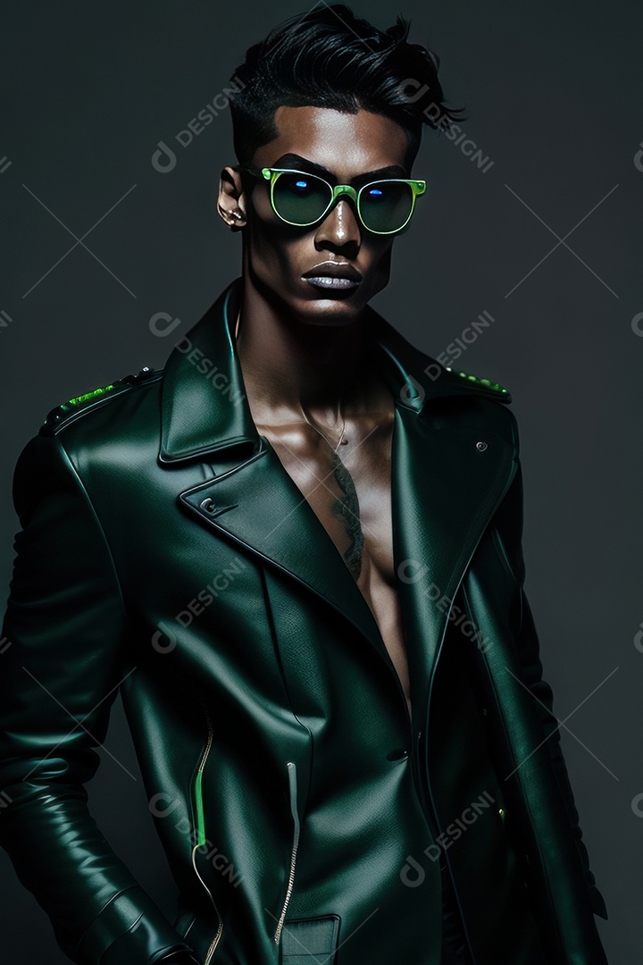 Imagem realista de homem jovem sobre fundo isolado.