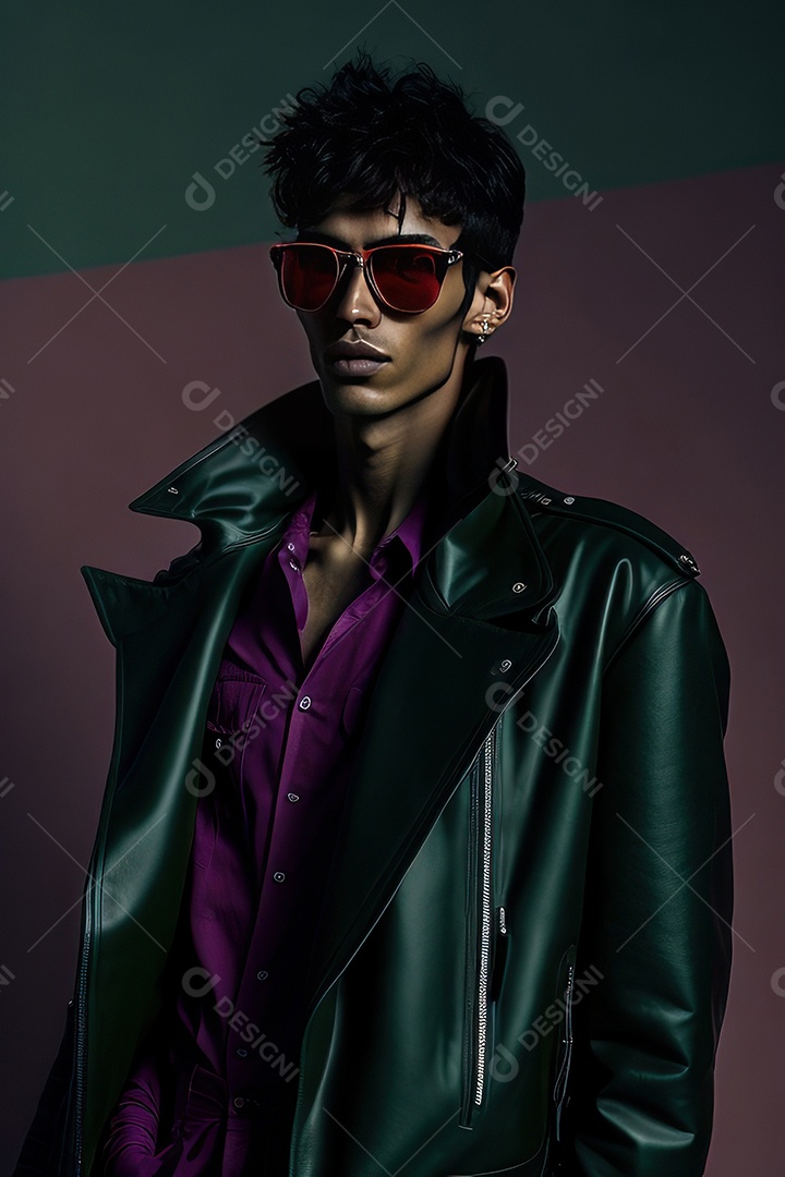 Imagem realista de homem jovem sobre fundo isolado.