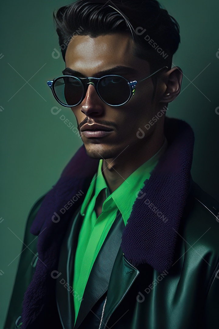 Imagem realista de homem jovem sobre fundo isolado.