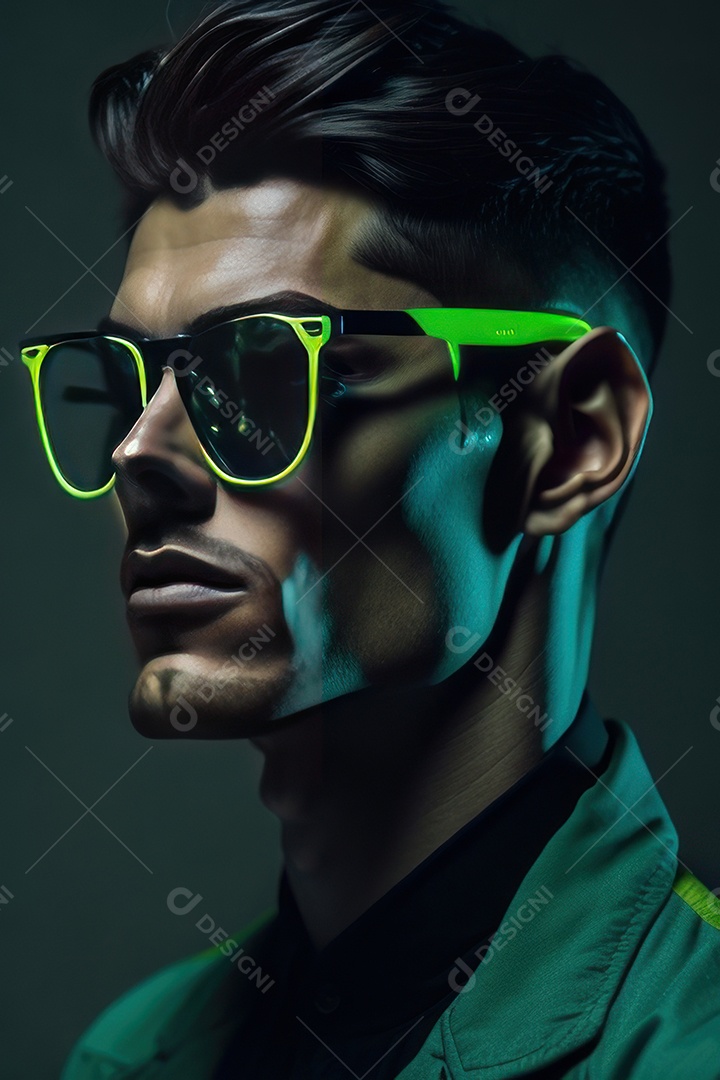 Imagem realista de homem jovem sobre fundo isolado.