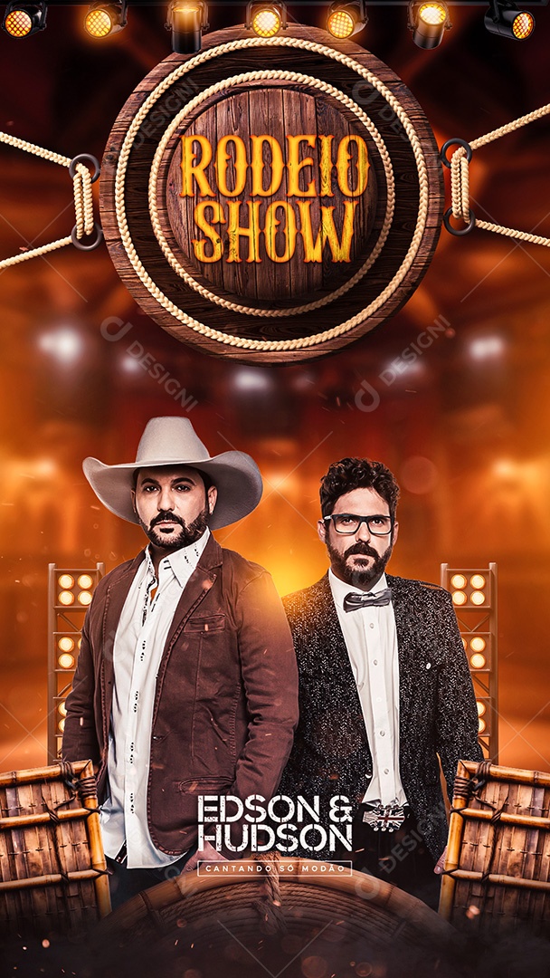 Story Rodeio Show Flyer Edson e Hudson Social Media PSD Editável