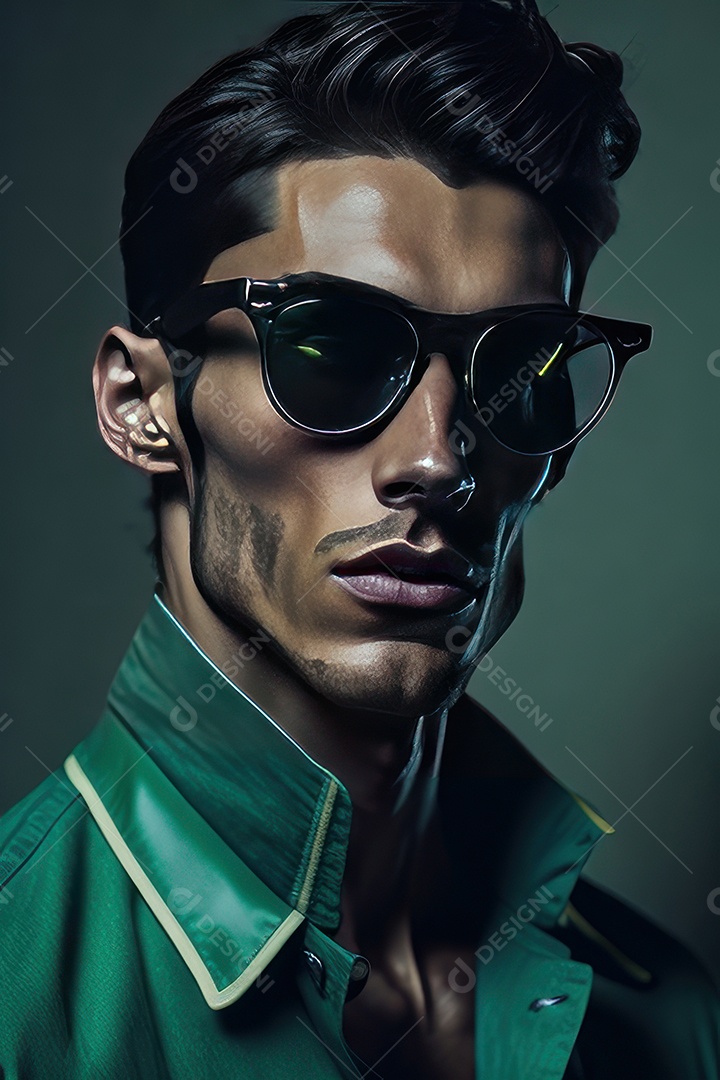 Imagem realista de homem jovem sobre fundo isolado.