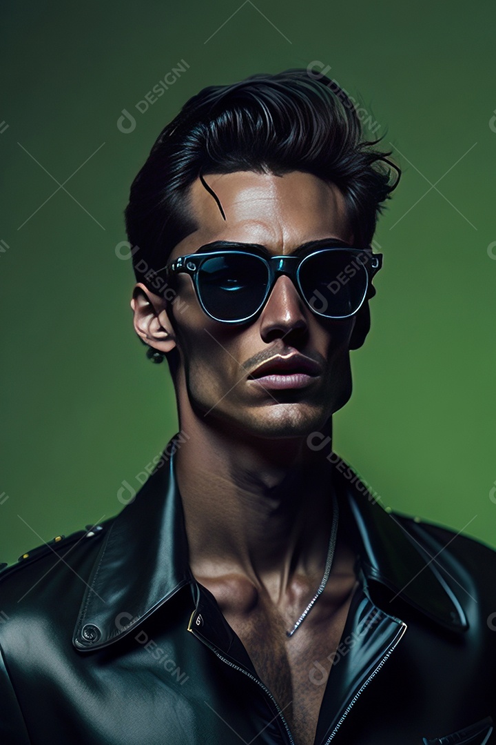 Imagem realista de homem jovem sobre fundo isolado.