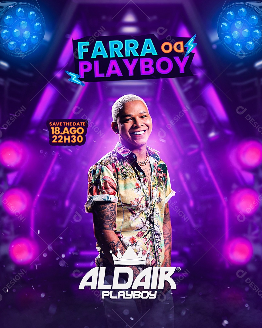 Farra do Playboy Flyer Social Media PSD Editável