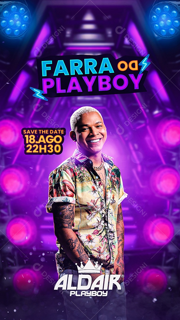 Story Farra do Playboy Flyer Social Media PSD Editável