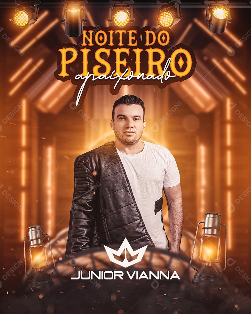 Noite Do Piseiro Flyer Junior Vianna Social Media PSD Editável