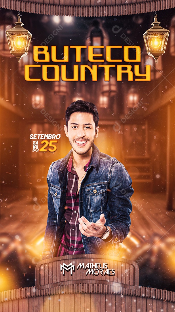 Story Buteco Country Flyer Social Media PSD Editável