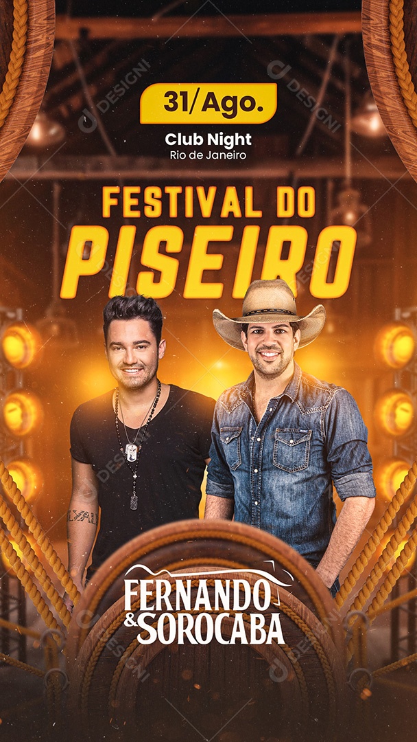 Story Festival do Piseiro Flyer Fernando & Sorocaba Social Media PSD Editável