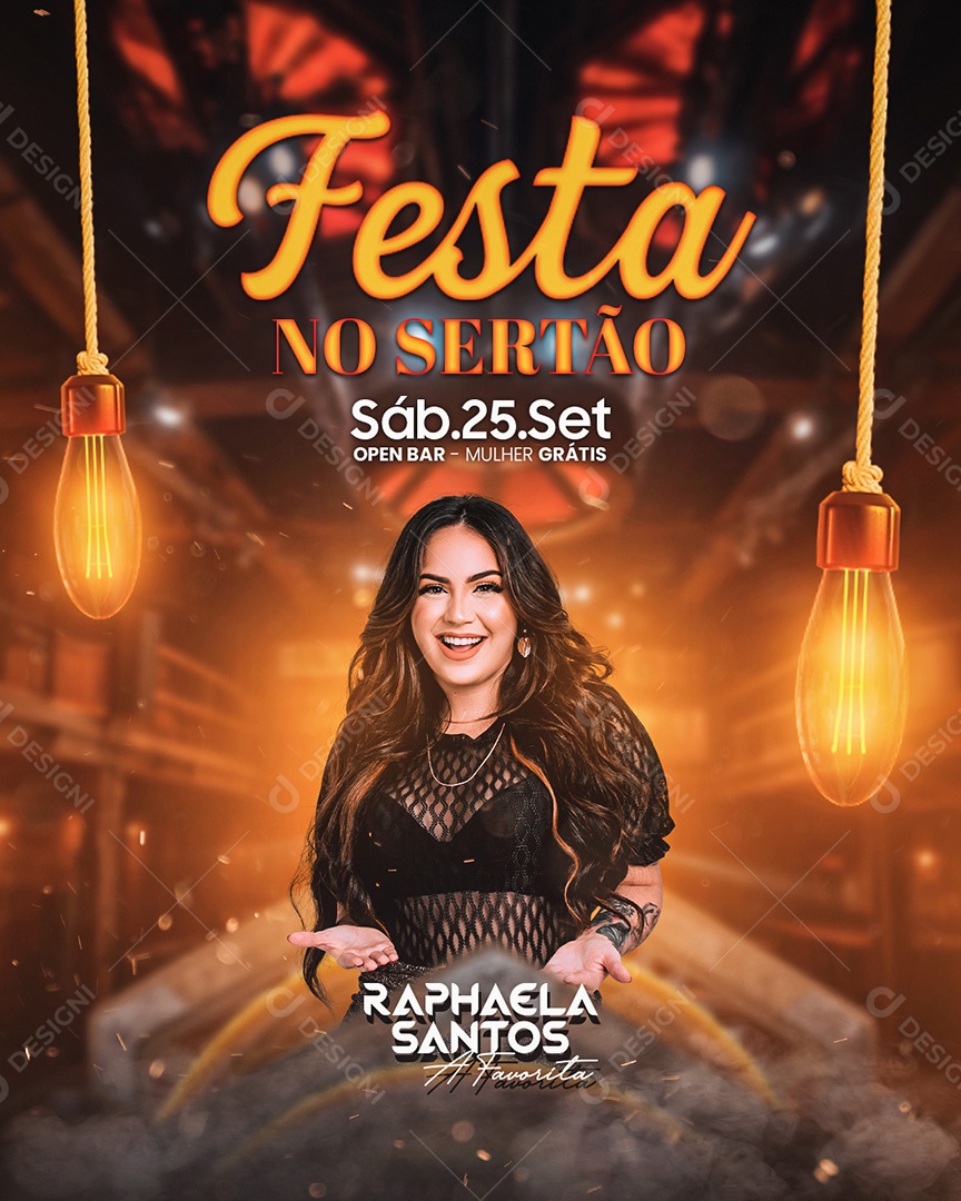 Festa no Sertão Flyer Raphaela Santos Social Media PSD Editável