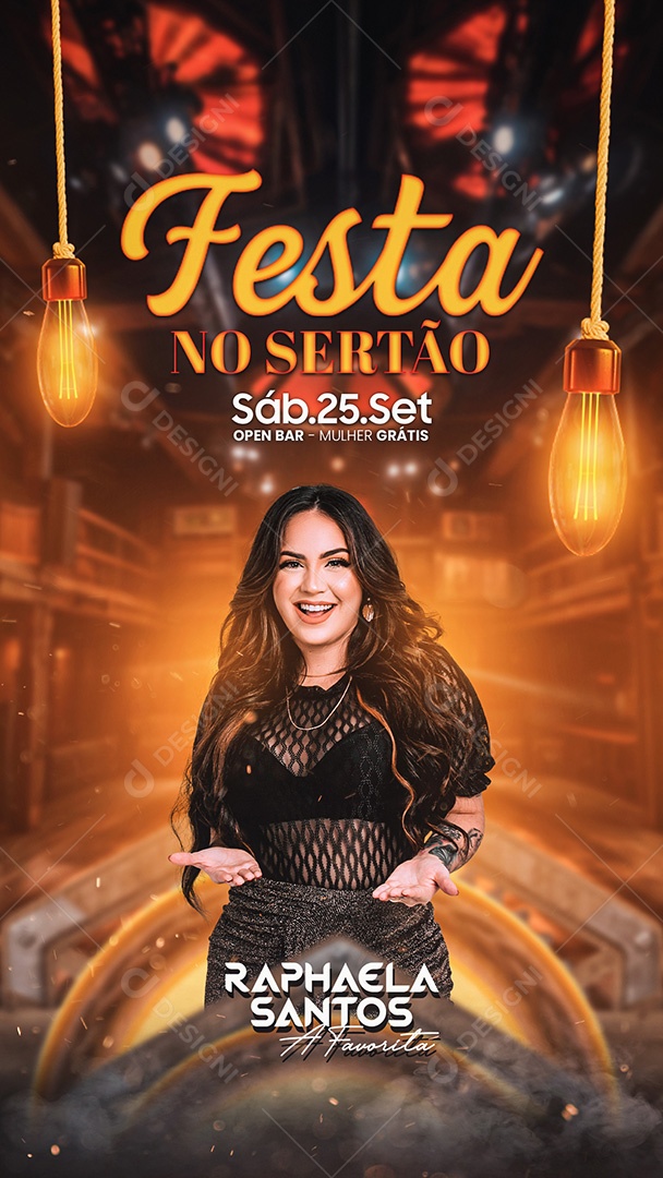 Story Festa no Sertão Flyer Raphaela Santos Social Media PSD Editável