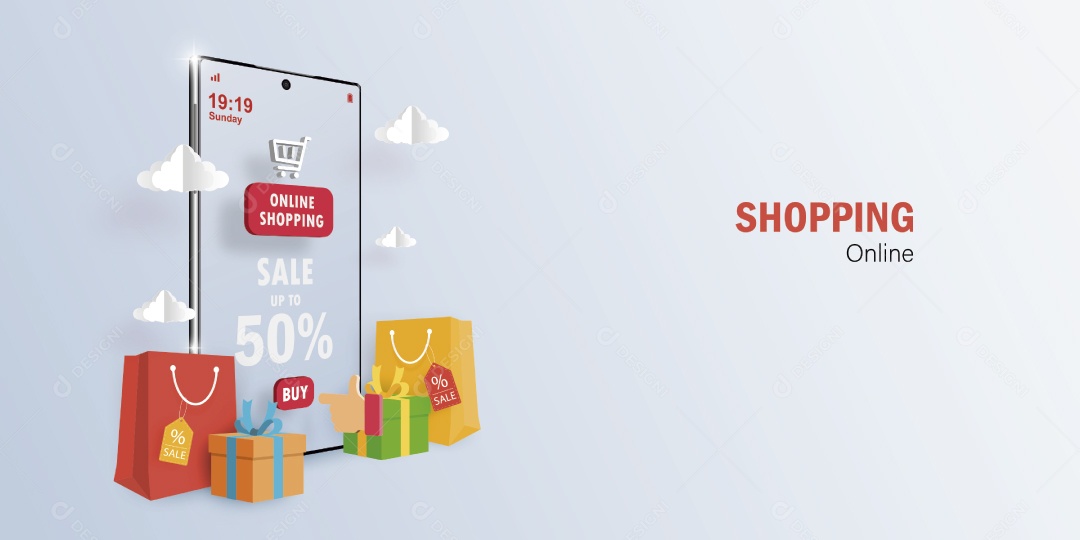 Aplicativo de Loja Online Vetor EPS