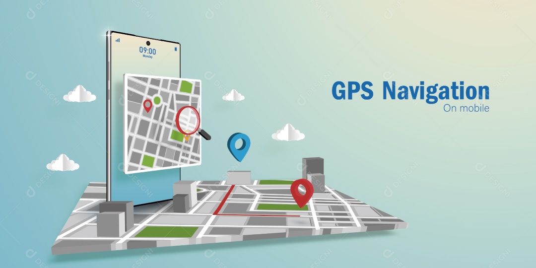 Aplicativo de Mapas Vetor EPS