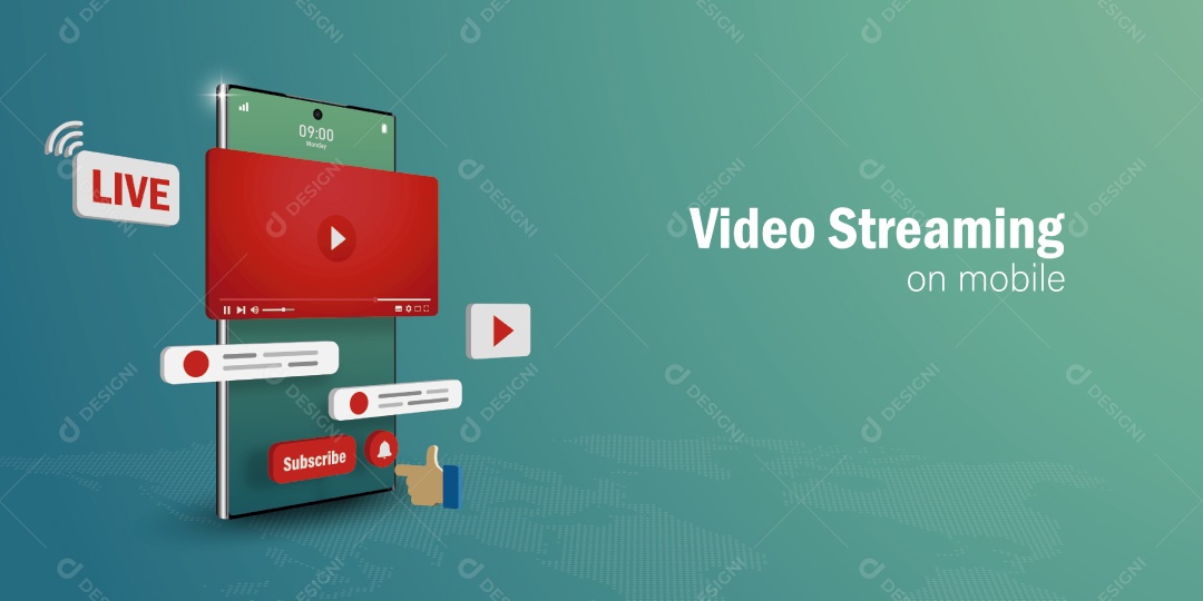 Aplicativo de Streaming Vetor EPS