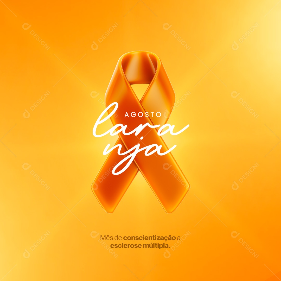 Agosto Laranja Mês de Campanha Social Media PSD Editável