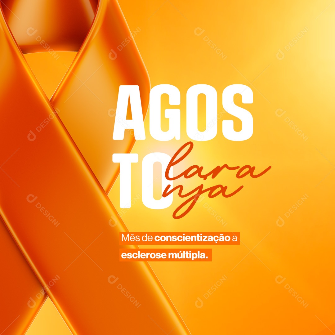 Social Media Agosto Laranja PSD Editável