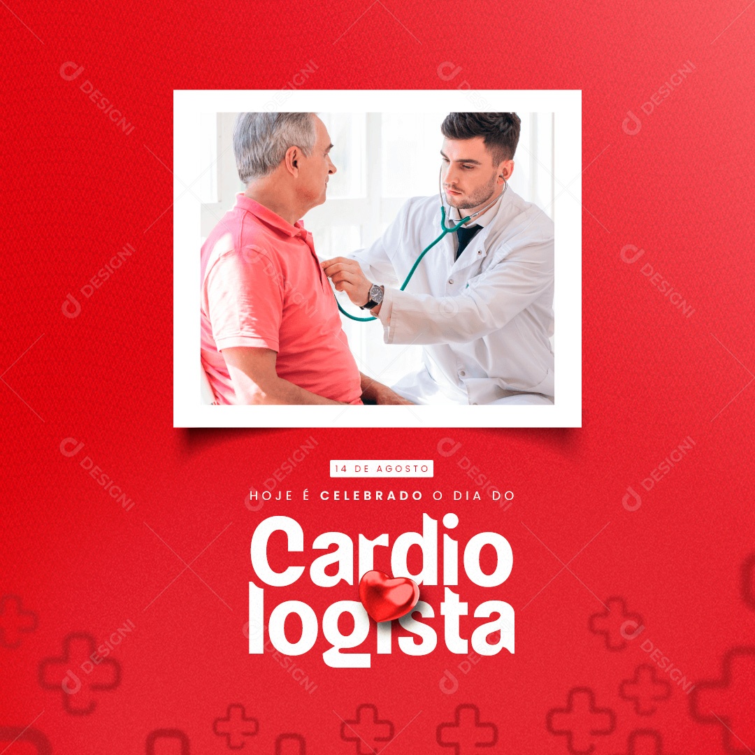 Social Media Dia Do Cardiologista 14 de Agosto PSD Editável