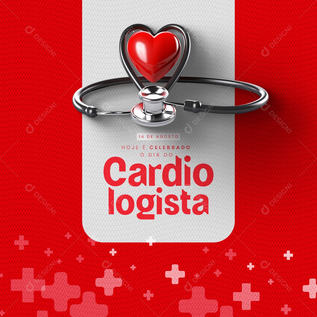 Dia Do Cardiologista 14 de Agosto Social Media PSD Editável